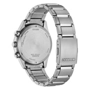 Citizen Super Titanio Crono CA4750-51X - bracciale e cassa acciaio - quadrante verde scuro con datario e cronografo - fondello