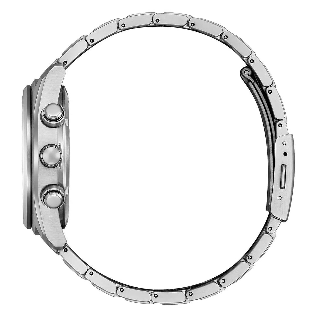 Citizen Super Titanio Crono CA4750-51X - bracciale e cassa acciaio - quadrante verde scuro con datario e cronografo
