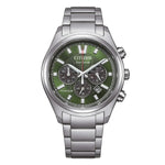 Load image into Gallery viewer, Citizen Super Titanio Crono CA4750-51X - bracciale e cassa acciaio - quadrante verde scuro con datario e cronografo
