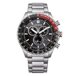 Load image into Gallery viewer, Citizen Marine Crono AT2566-88E - bracciale e cassa acciaio - quadrante nero e ghiera nero/rossa
