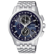 Citizen H804 AT8110-61L - bracciale e cassa acciaio - quadrante blu cronografo e datario