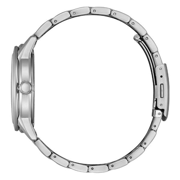 Citizen Field AW1870-59H - bracciale e cassa acciaio - quadrante grigio con datario e indici vintage