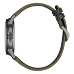 Load image into Gallery viewer, Citizen Field AW1877-09X - cinturino canvas verde militare - cassa grigia acciaio - quadrante verde militare con datario