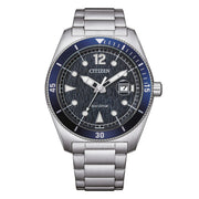 Citizen Marine AW1881-52L - bracciale e cassa acciaio - quadrante blu con datario
