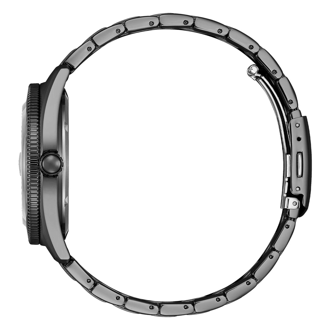Citizen Marine AW1887-56L - bracciale e cassa acciaio nero - quadrante azzurro con datario