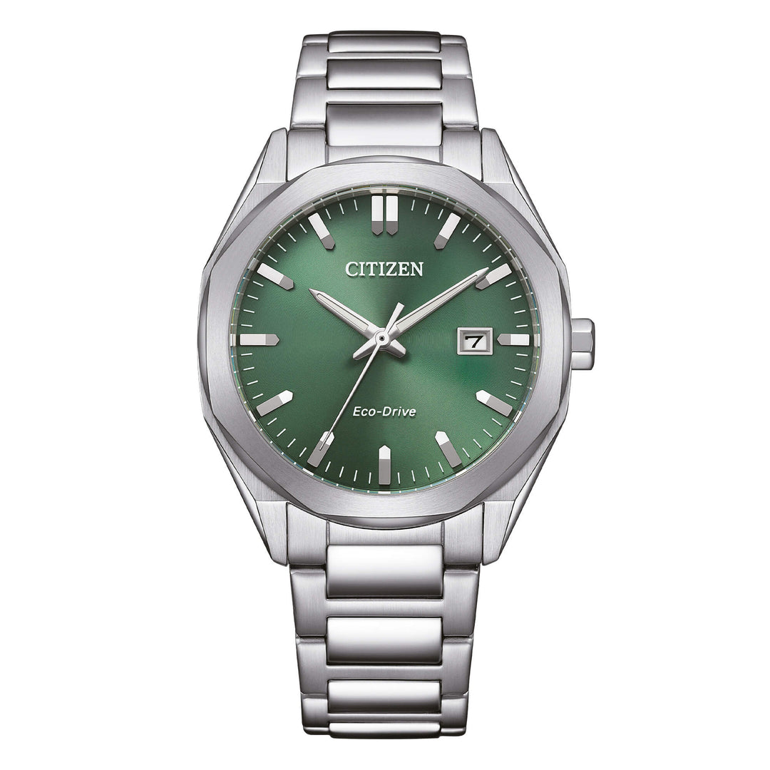 Citizen Metropolitan BM7620-83Y - bracciale e cassa acciaio - quadrante verde con datario