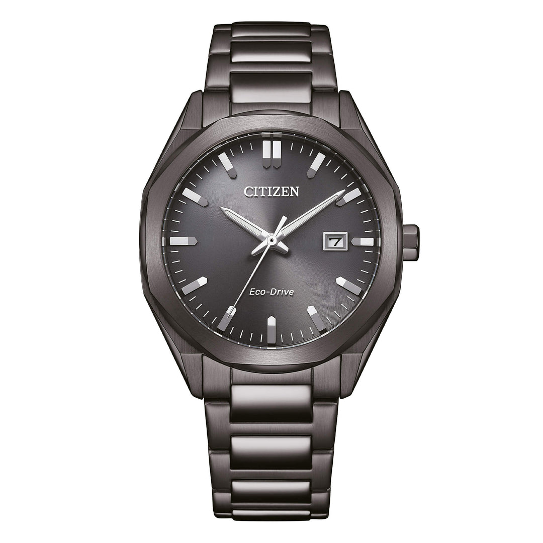 Citizen Metropolitan BM7625-80H - bracciale e cassa acciaio neri - quadrante nero con datario