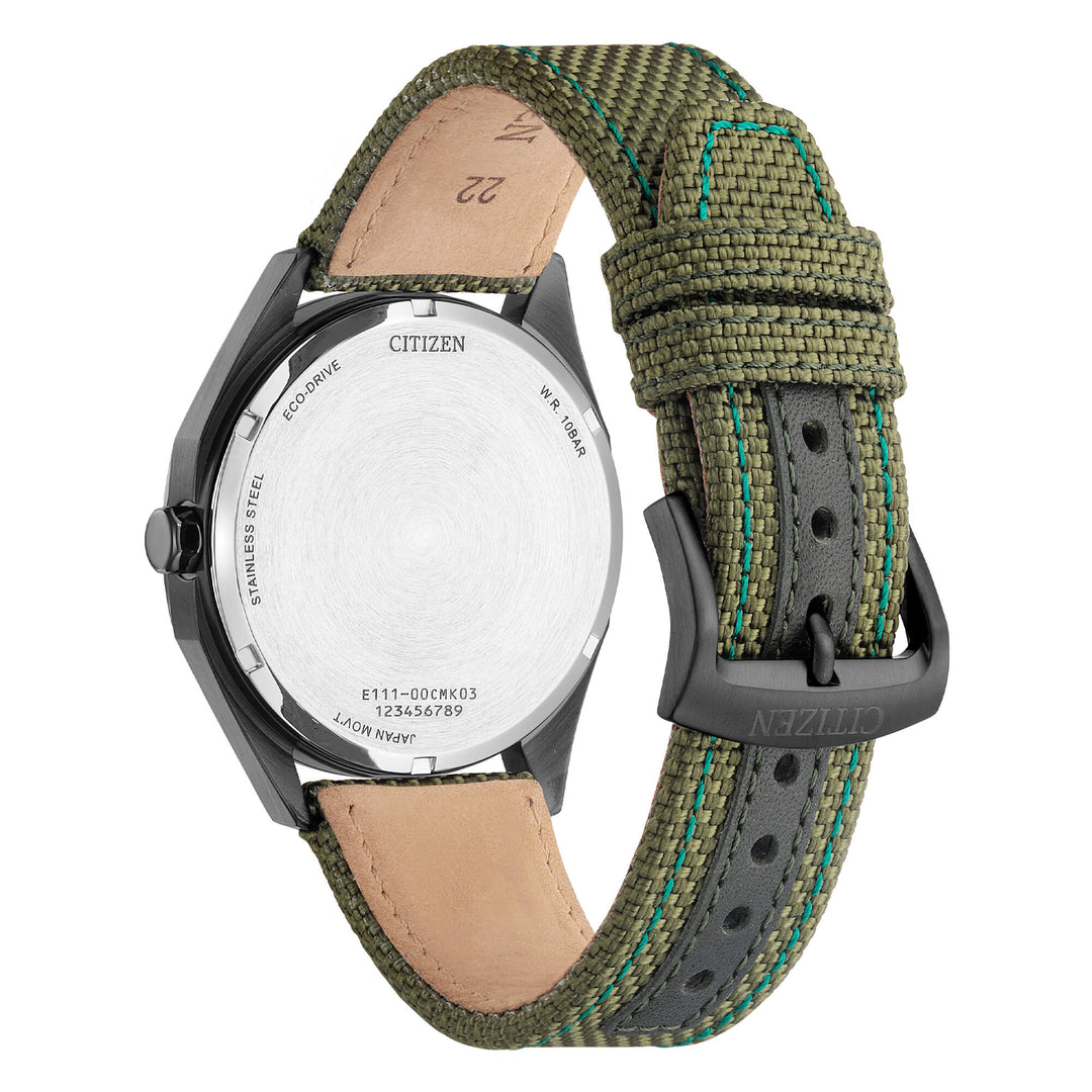 Citizen Metropolitan Sport BM7635-01X - cinturino e quadrante verde - cassa nero - fondello