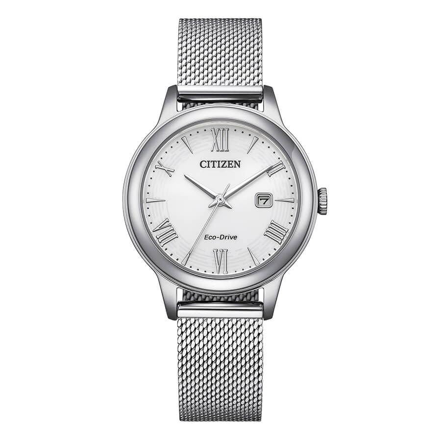 Citizen Lady EW2621-75A - bracciale e cassa acciaio - quadrante bianco con datario