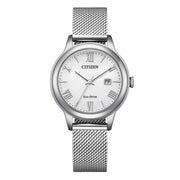 Citizen Lady EW2621-75A - bracciale e cassa acciaio - quadrante bianco con datario