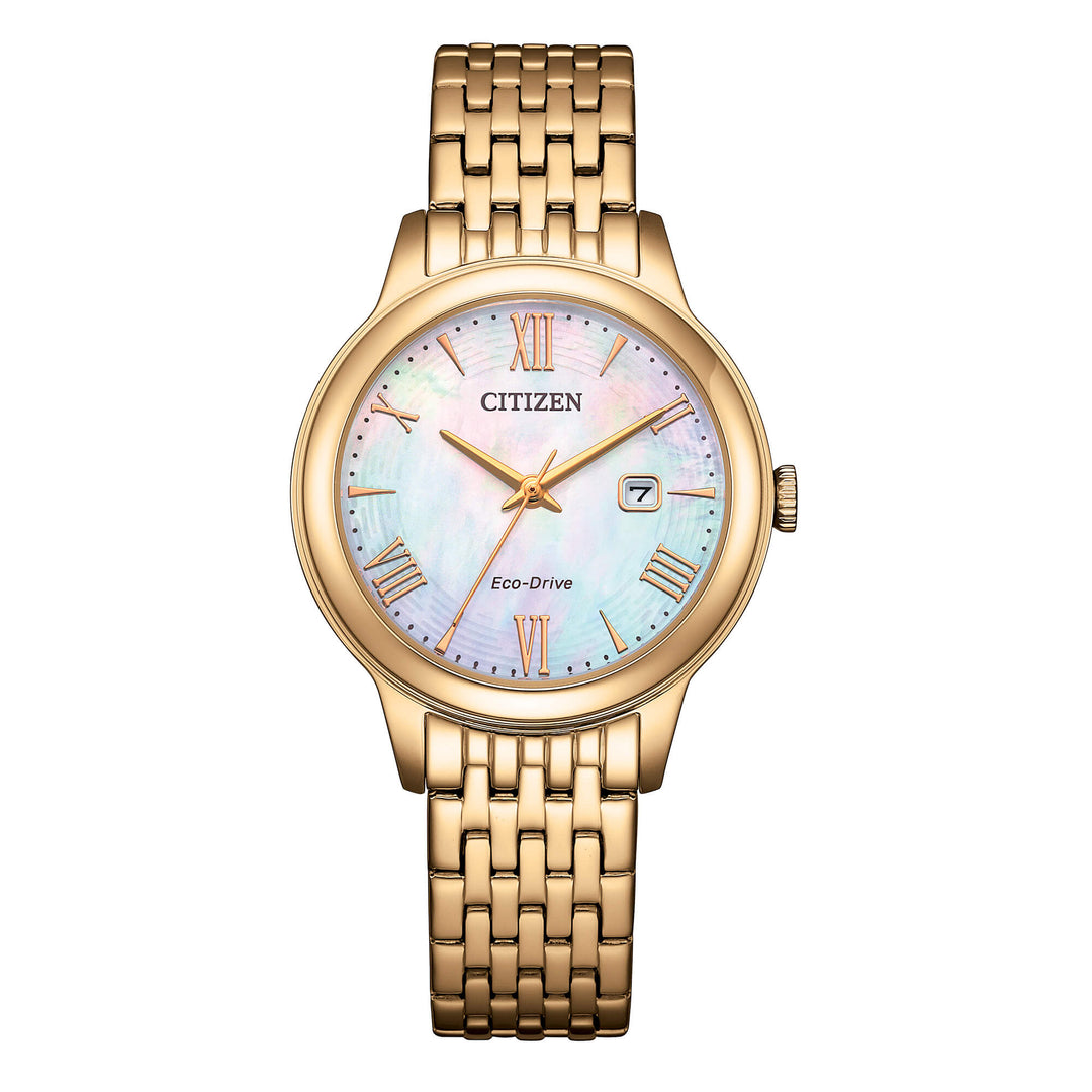 Citizen Lady EW2623-53D - bracciale e cassa acciaio placcato oro - quadrante madreperla con datario