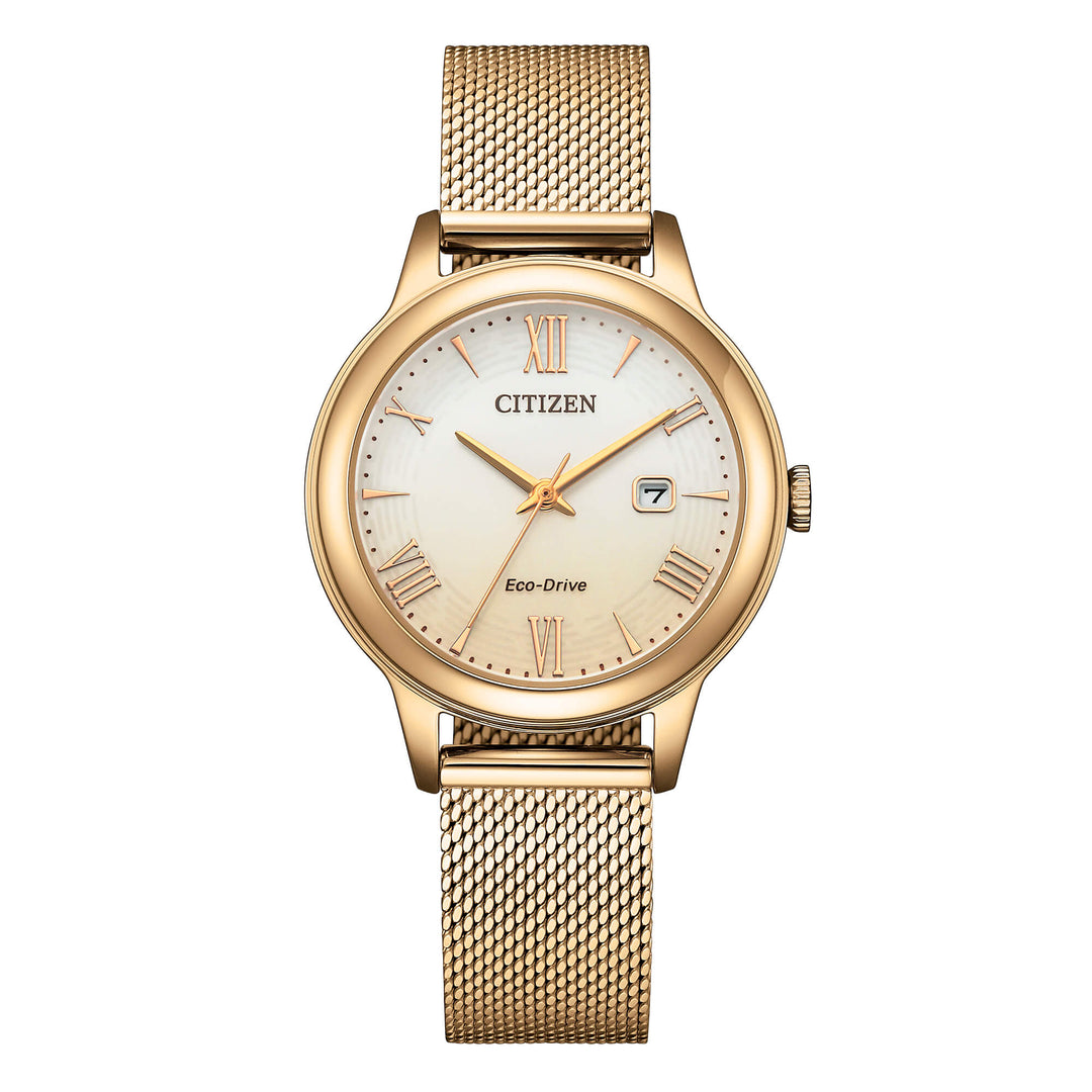 Citizen Lady EW2623-70P - bracciale e cassa acciaio placcato oro rosa - quadrante bianco con datario