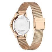 Citizen Lady EW2623-70P - bracciale e cassa acciaio placcato oro rosa - quadrante bianco con datario - fondello