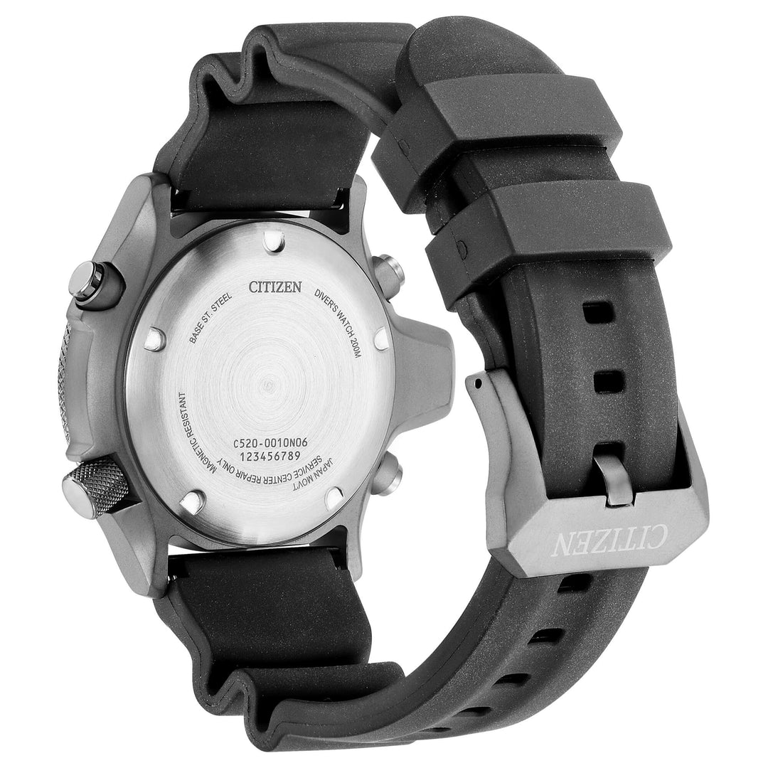 Citizen Aqualand I JP2007-17W - cinturino gomma nero - cassa acciaio - quadrante verde chiaro multifunzione - fondello