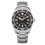 Load image into Gallery viewer, Citizen Marine Mechanical 38mm NJ0221-50E - bracciale e cassa acciaio - quadrante nero con datario