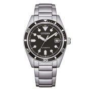 Citizen Marine Mechanical 38mm NJ0221-50E - bracciale e cassa acciaio - quadrante nero con datario