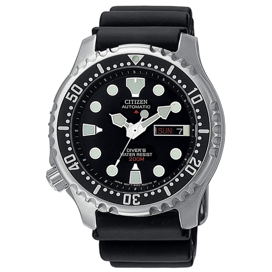 Citizen Diver's Automatic 200 mt NY0040-09E - cinturino nero - cassa acciaio - quadrante nero datario