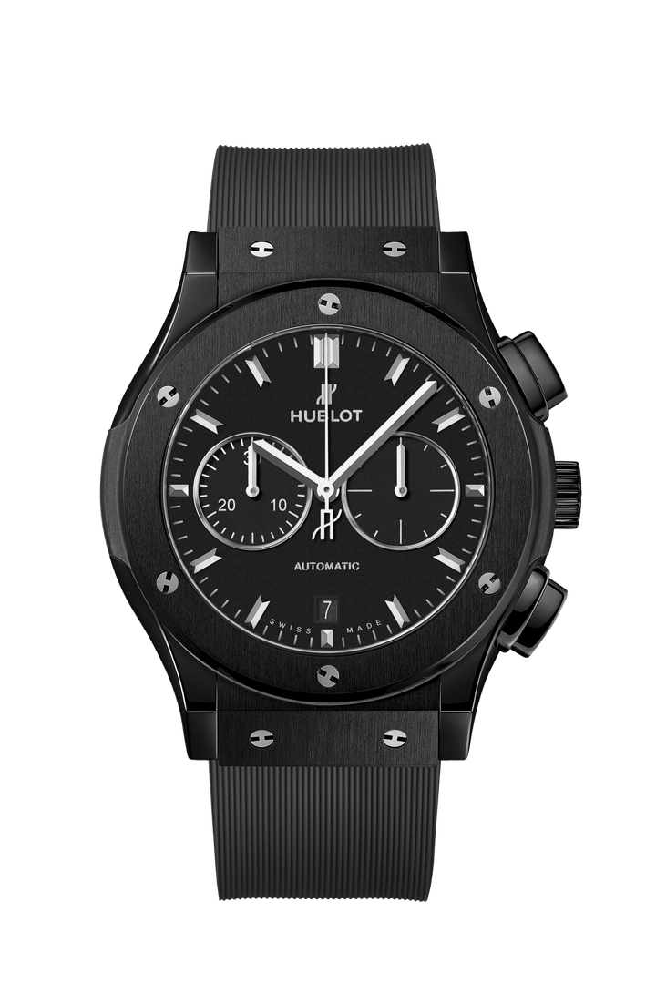 Hublot Classic Fusion Chronograph Black Magic 541.CM.1171.RX - cinturino caucciù nero - cassa ceramica nera  quadrante nero con cronografo e datario