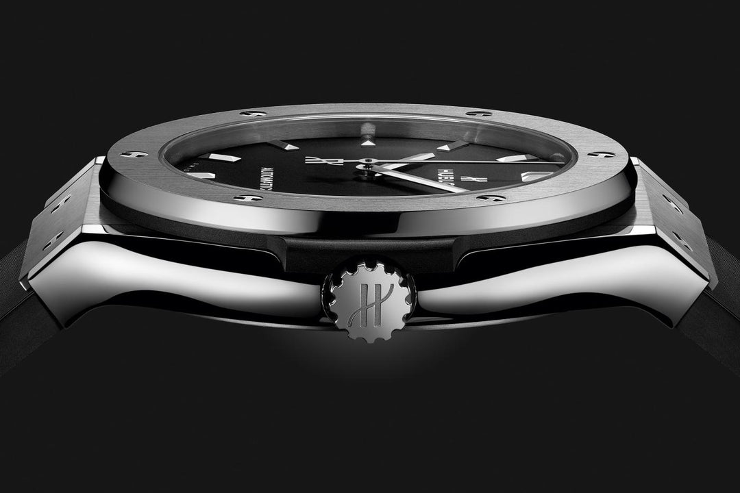 Hublot Classic Fusion Titanium 511.NX.1171.RX - cinturino gomma nero - cassa e lunetta in titanio - quadrante nero con datario
