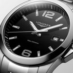 Load image into Gallery viewer, Longines Conquest  L3.759.4.58.6 - cassa e bracciale acciaio - quadrante nero con datario