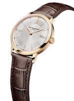 Load image into Gallery viewer, Baume &amp; Mercier Classima 10857 - cassa acciaio dorato - cinturino pelle marrone - quadrante argento con datario