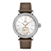 IWC Portofino Automatic Day & Night 34 IW659803 - cassa acciaio - cinturino pelle marrone - quadrante argento con indicazione giorno e notte