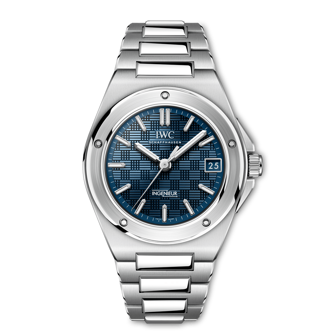 IWC Ingenieur Automatic 35 IW324907 - bracciale e cassa acciaio - quadrante blu con datario
