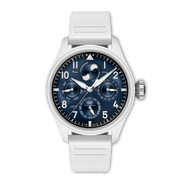 IWC Big Pilot’s Watch Perpetual Calendar Proset Le Petit Prince IW339601 - cassa ceramica bianca - cinturino gomma bianco - quadrante blu con calendario perpetuo
