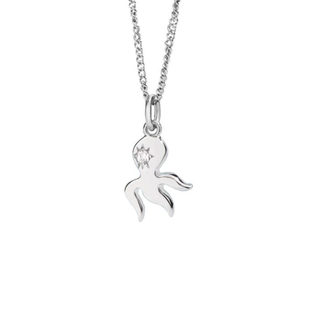 DoDo Collana petit polpo in oro bianco e diamante DCPO/PP/OB/B