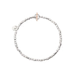 Load image into Gallery viewer, DoDo Bracciale mini granelli in argento e t-bar in oro rosa DBC0002-GRANX-GAGMX