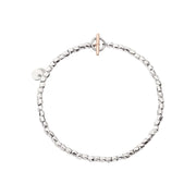 DoDo Bracciale mini granelli in argento e t-bar in oro rosa DBC0002-GRANX-GAGMX