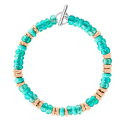 DoDo Bracciale rondelle in argento dorato e plastica riciclata