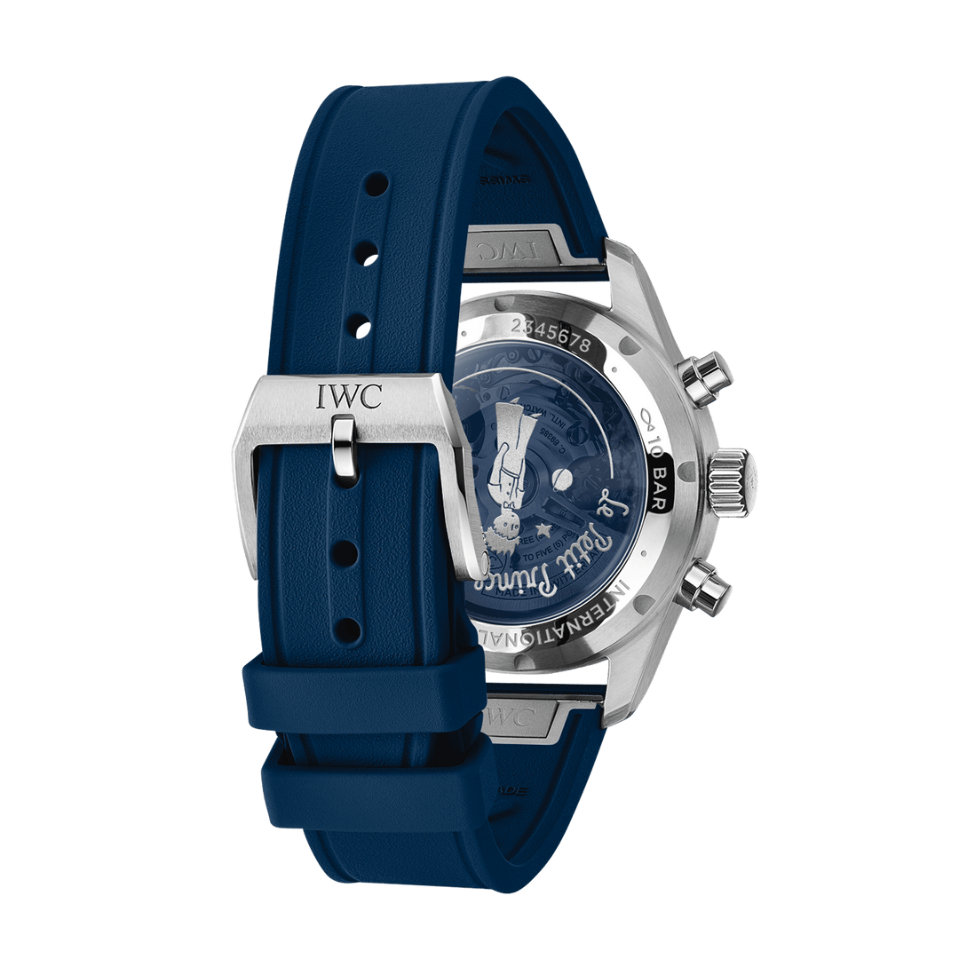 IWC Pilot’s Watch Chronograph 41 Le Petit Prince IW388120 - cassa acciaio - cinturino gomma blu - quadrante blu con cronografo e datario