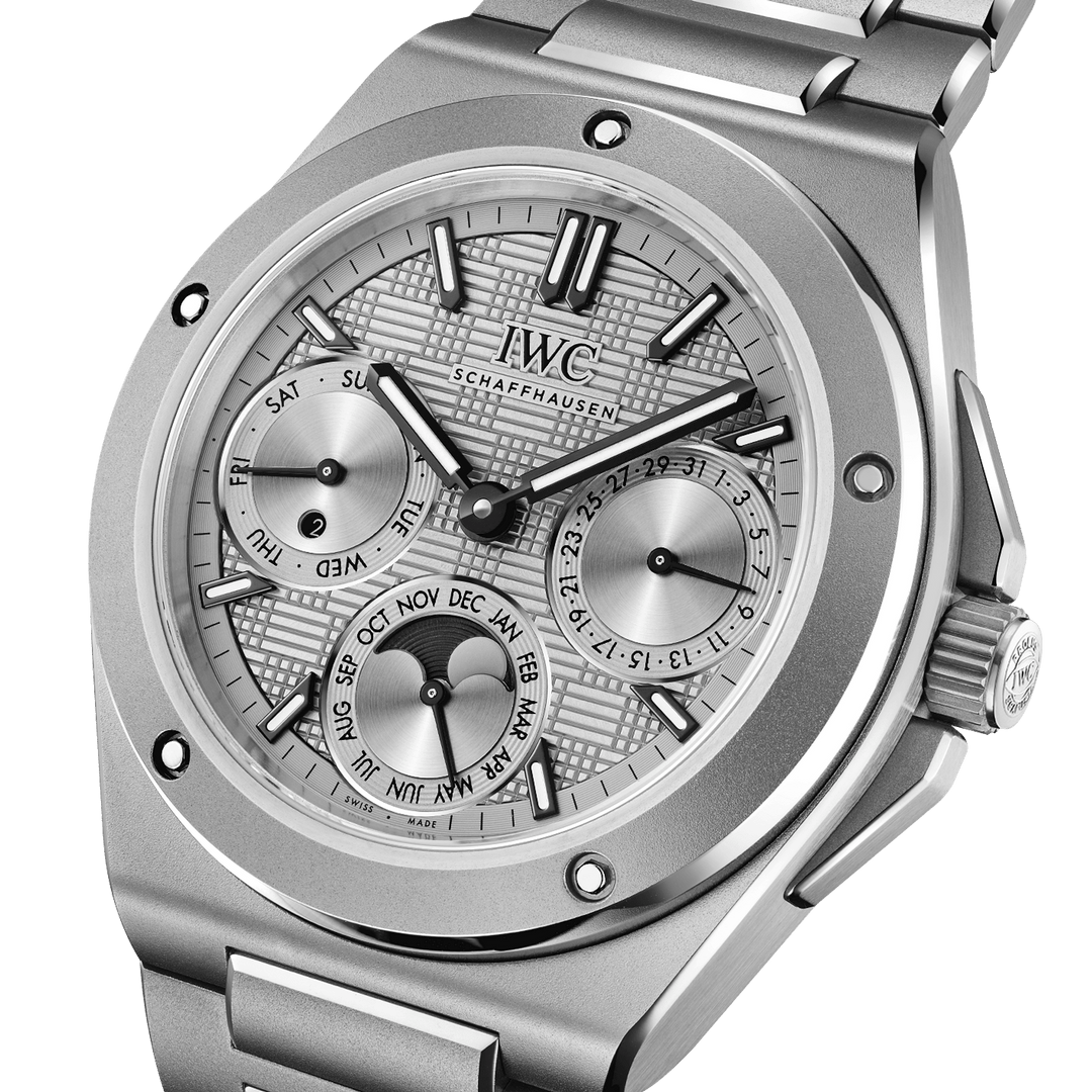 IWC Ingenieur Perpetual Calendar 41 IW344904 - bracciale e cassa titanio - quadrante grigio con calendario perpetuo