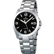 Festina Classic F16376/4 - bracciale e cassa acciaio - quadrante nero con datario