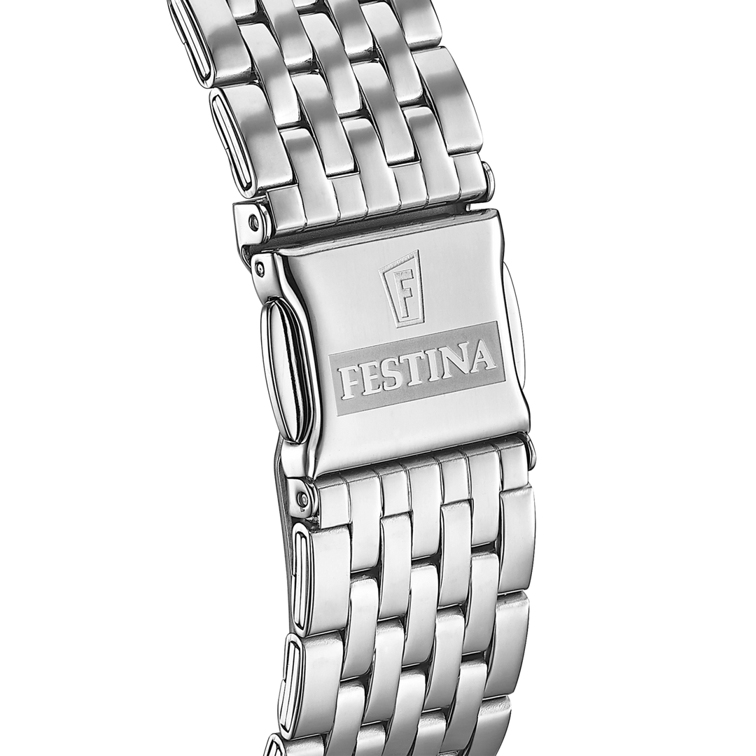 Festina Classic F16744/3 - bracciale e cassa acciaio - quadrante blu con datario