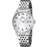 Festina Classic F16748/1 - bracciale e cassa acciaio - quadrante argento con datario