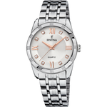 Load image into Gallery viewer, Festina Mademoiselle F16940/B - bracciale e cassa acciaio - quadrante argento con indici oro rosa e brillanti