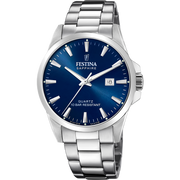 Festina Classic F20024/3 - bracciale e cassa acciaio - quadrante blu con datario