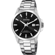 Festina Classic F20024/4 - bracciale e cassa acciaio - quadrante nero con datario
