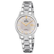 Festina Classics F20068/4 - bracciale e cassa acciaio - quadrante argento con indici e lancette colore oro - datario
