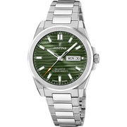 Festina Dune F20073/4 - bracciale e cassa acciaio - quadrante verde kaki con datario