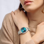 Load image into Gallery viewer, Festina Grace F20076/4 - bracciale e cassa acciaio - quadrante decorato a raggiera colore turchese