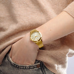 Load image into Gallery viewer, Festina Swiss Made Grace F20077/3 - bracciale e cassa acciaio placcato oro giallo - quadrante a raggiera colore - oro - polso