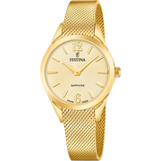 Festina Swiss Made Grace F20077/3 - bracciale e cassa acciaio placcato oro giallo - quadrante a raggiera colore oro