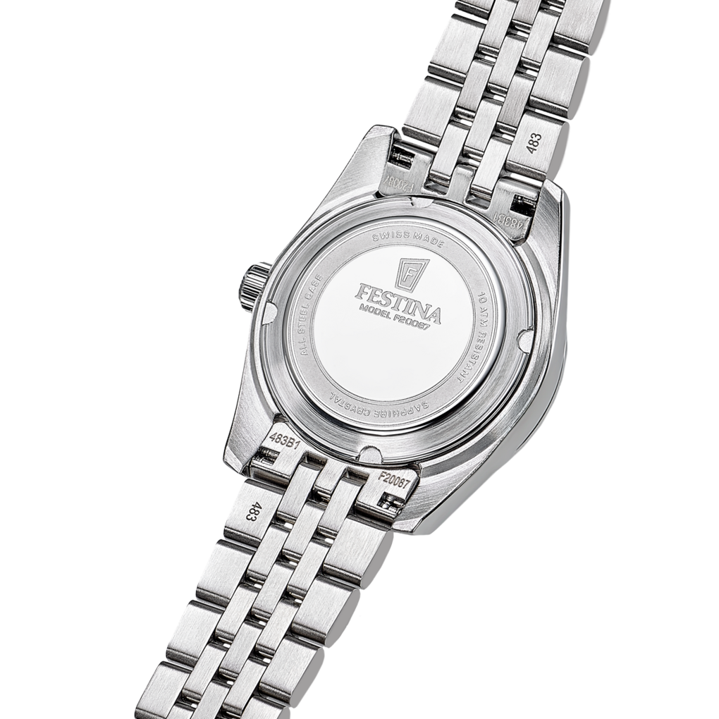 Festina Classic steel F20087/4 - bracciale e cassa acciaio - quadrante blu con datario - fondello