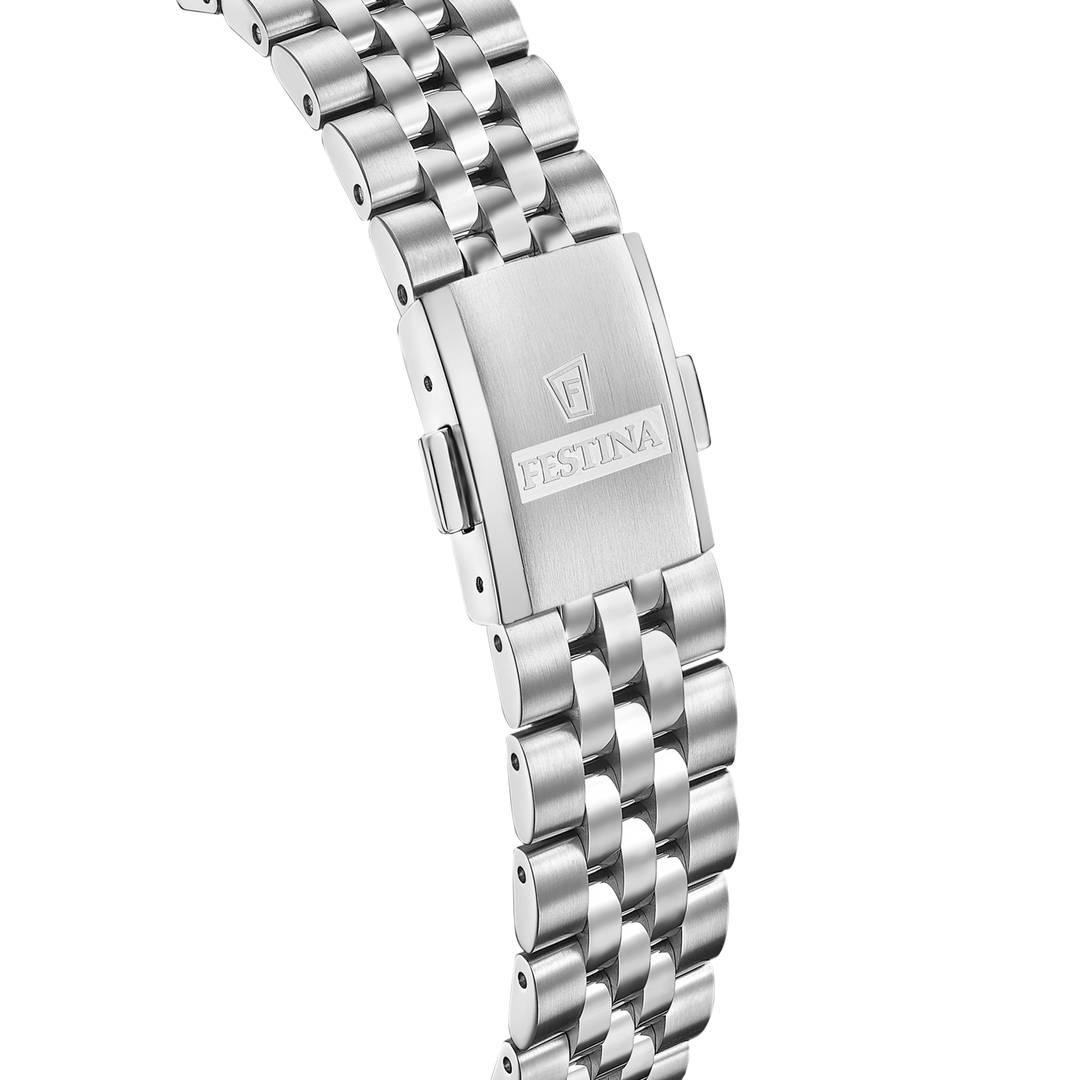Festina Classic steel F20087/4 - bracciale e cassa acciaio - quadrante blu con datario