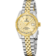 Festina Classic steel F20088/2 - bracciale acciaio/oro giallo - cassa acciaio  quadrante oro con datario