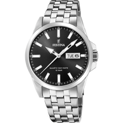 Festina Classic F20357/4 - bracciale e cassa acciaio - quadrante nero con datario