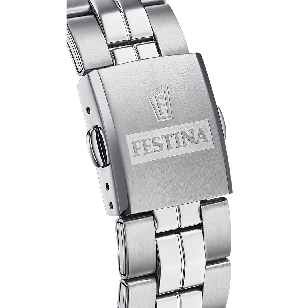 Festina Classic F20437/3 - bracciale e cassa acciaio - quadrante blu con datario